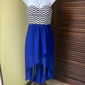 Chevron High Low Dress